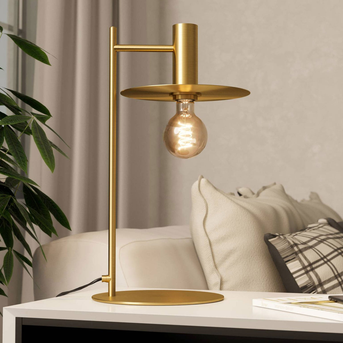 Escandell Table Lamp in Brushed Brass