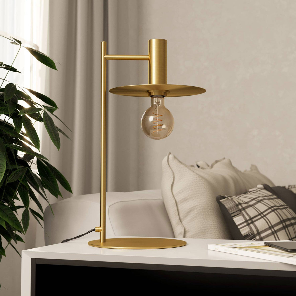 Escandell Table Lamp in Brushed Brass