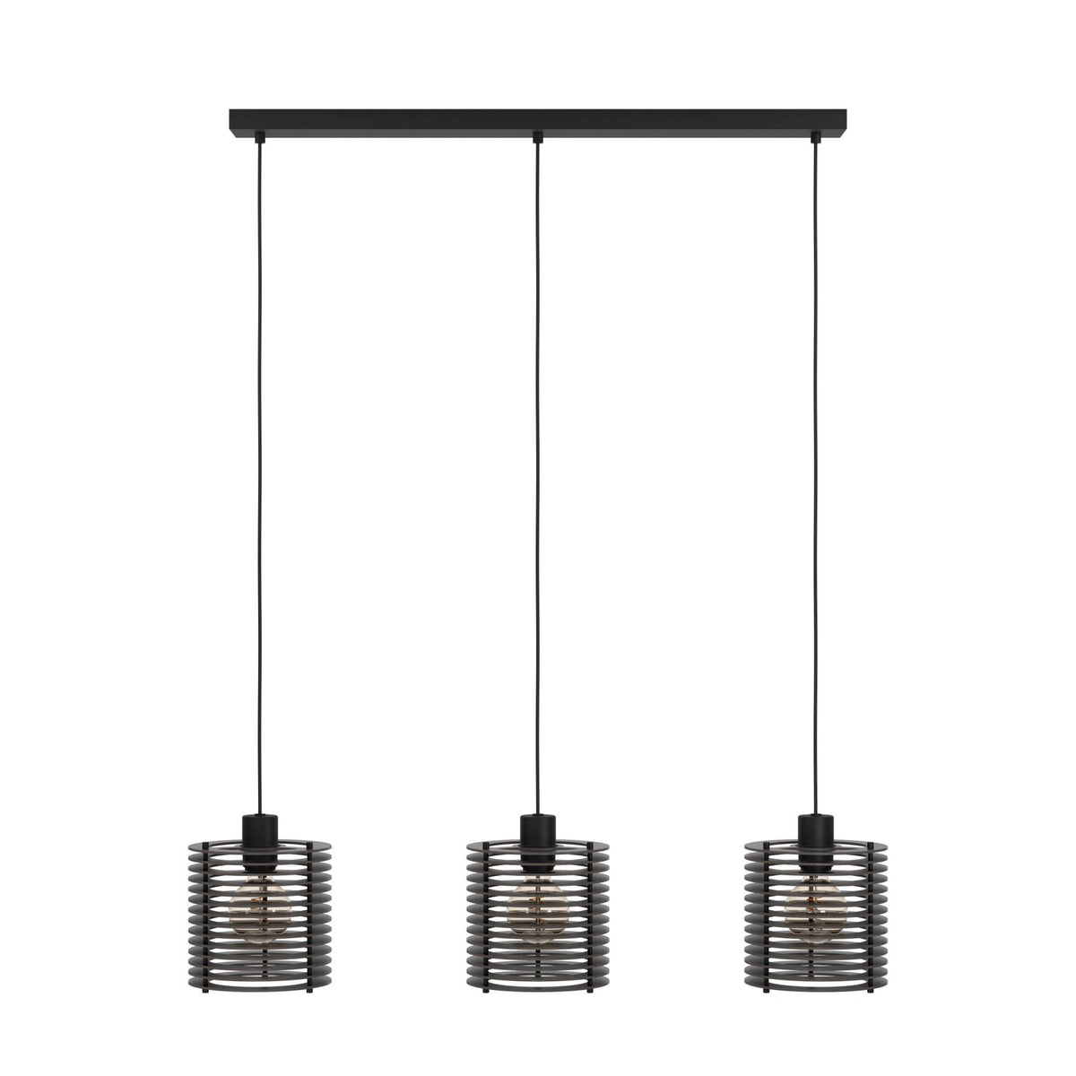 Segovia Triple Drop Linear Pendant in Black
