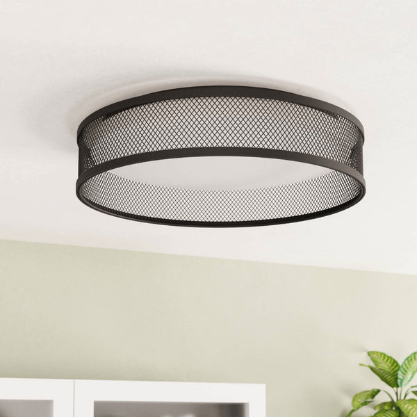 Luppineria 385mm 20w LED Ceiling Light in Black with White Diffuser