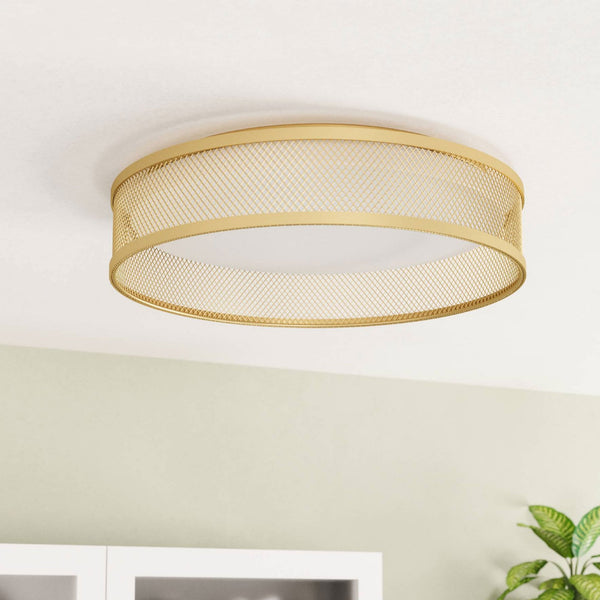 Luppineria 385mm 20w LED Ceiling Light in Matt Brass with White Diffuser
