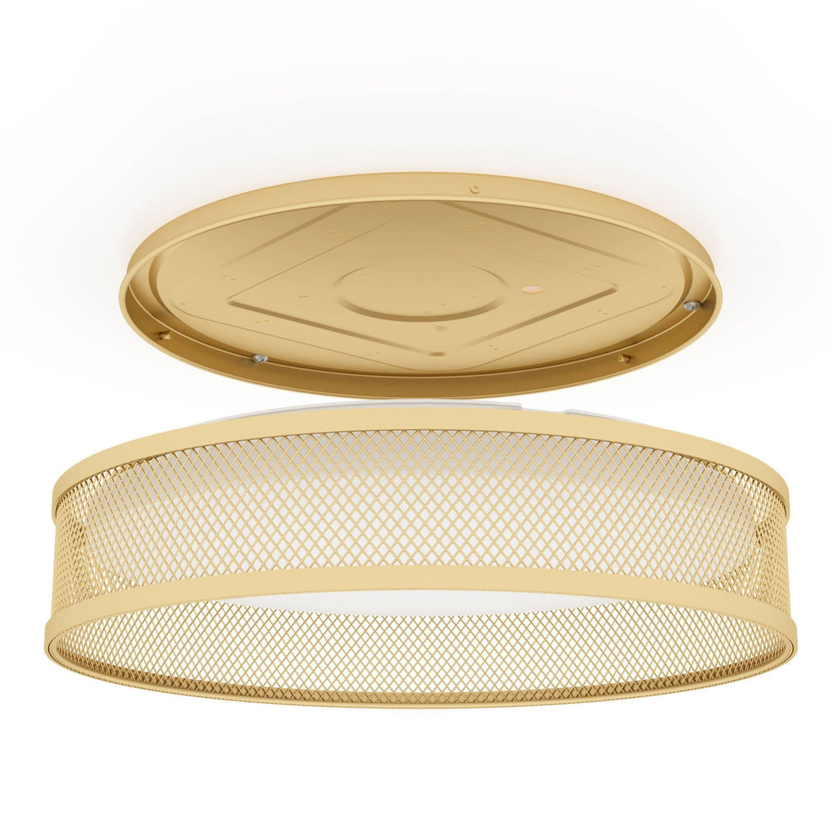 Luppineria 385mm 20w LED Ceiling Light in Matt Brass with White Diffuser