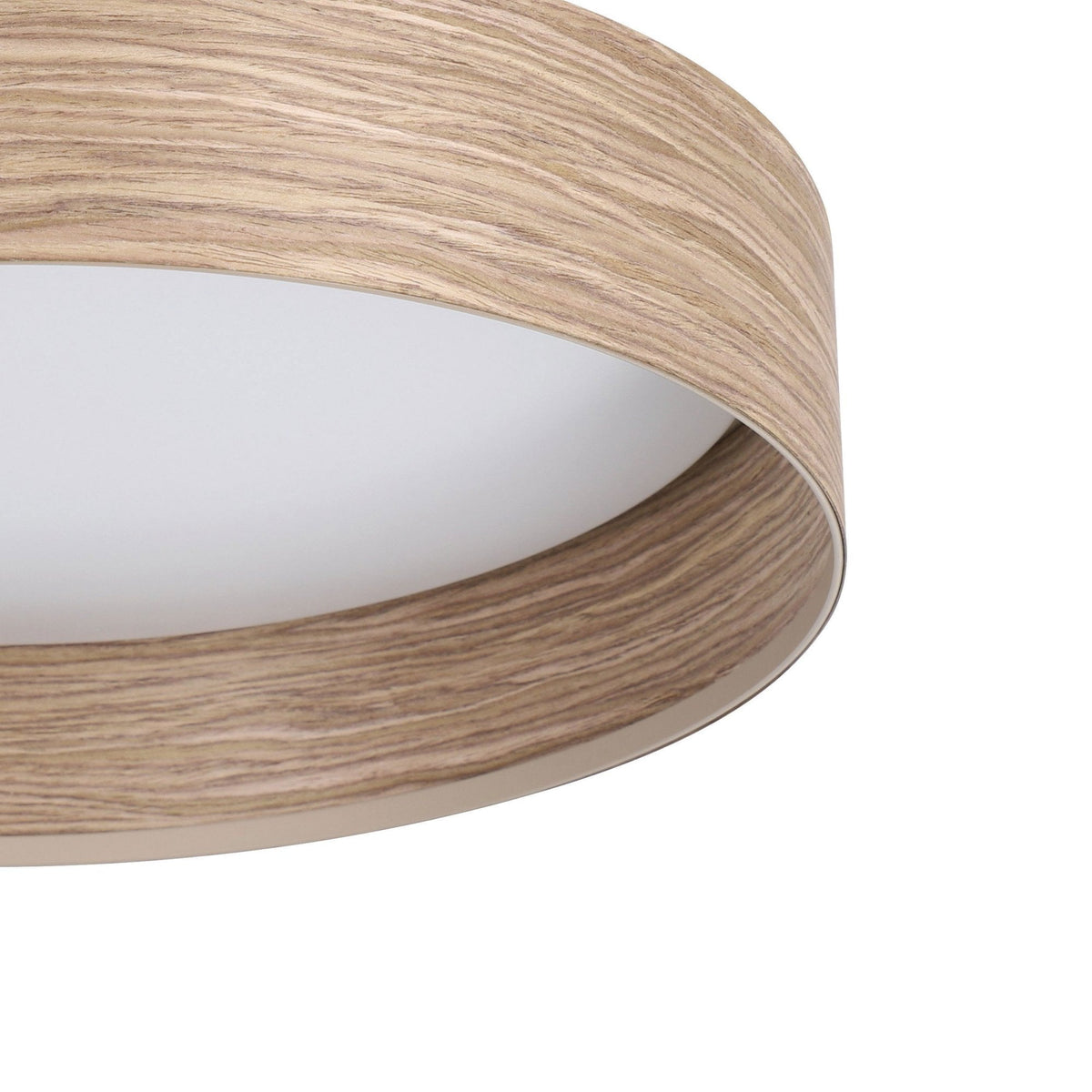 Luppineria 380mm 20w LED Ceiling Light in Oak Veneer with White Diffuser