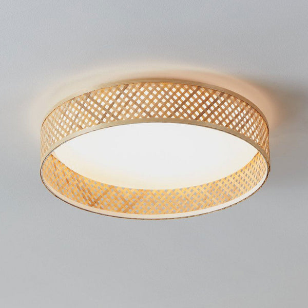 Luppineria 380mm 20w LED Ceiling Light in Bamboo with White Diffuser
