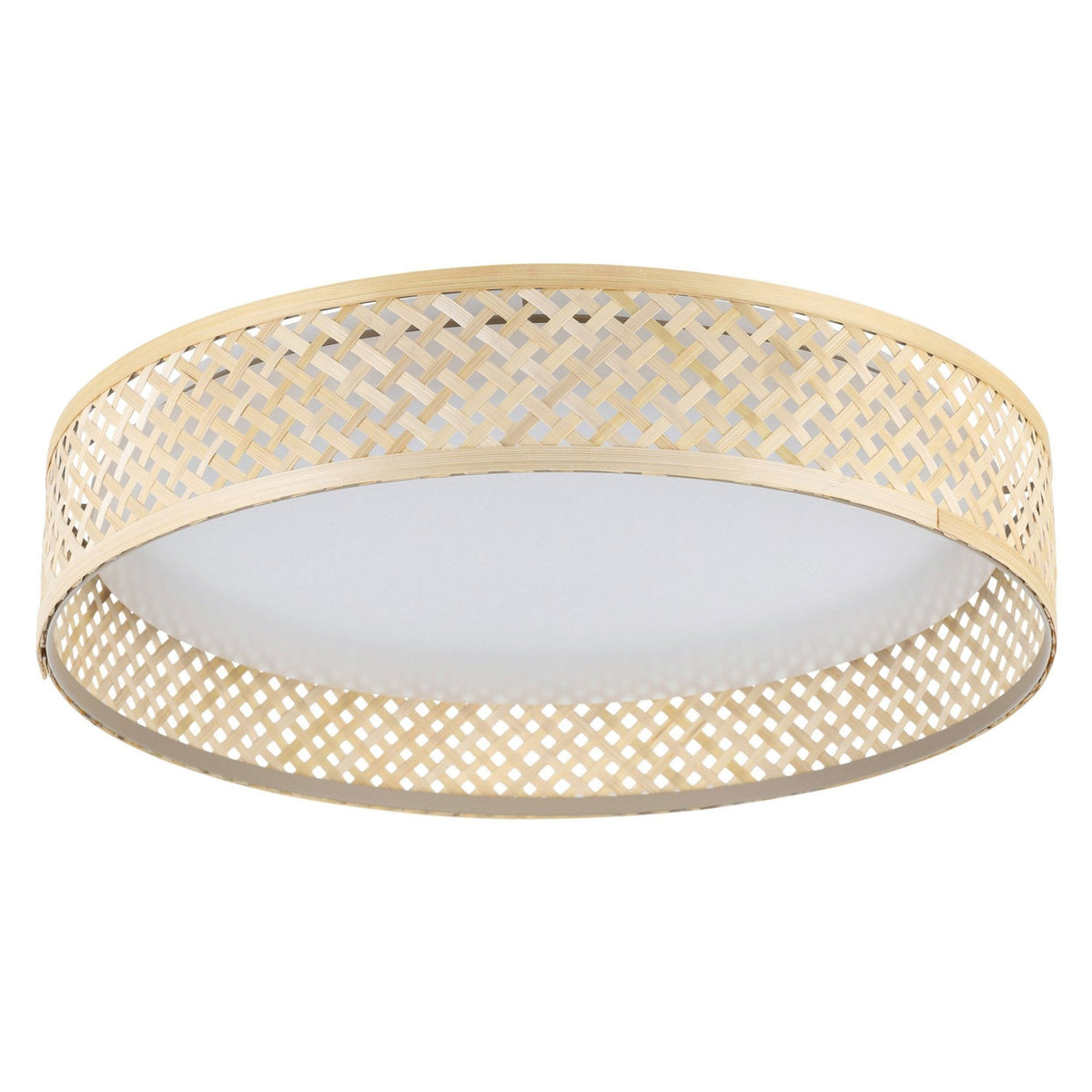 Luppineria 380mm 20w LED Ceiling Light in Bamboo with White Diffuser