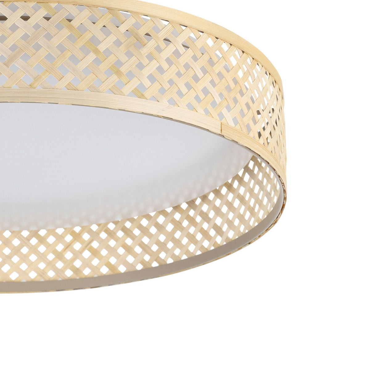 Luppineria 380mm 20w LED Ceiling Light in Bamboo with White Diffuser