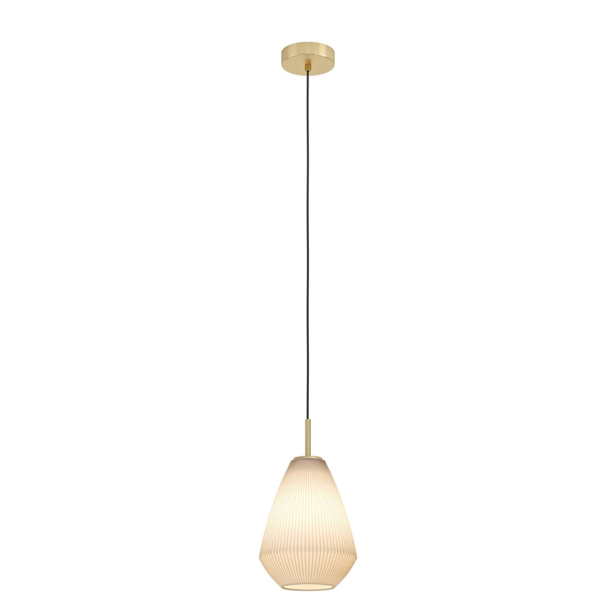 Caprarola Single Drop Pendant with Satin Sandy Coloured Glass Diffuser
