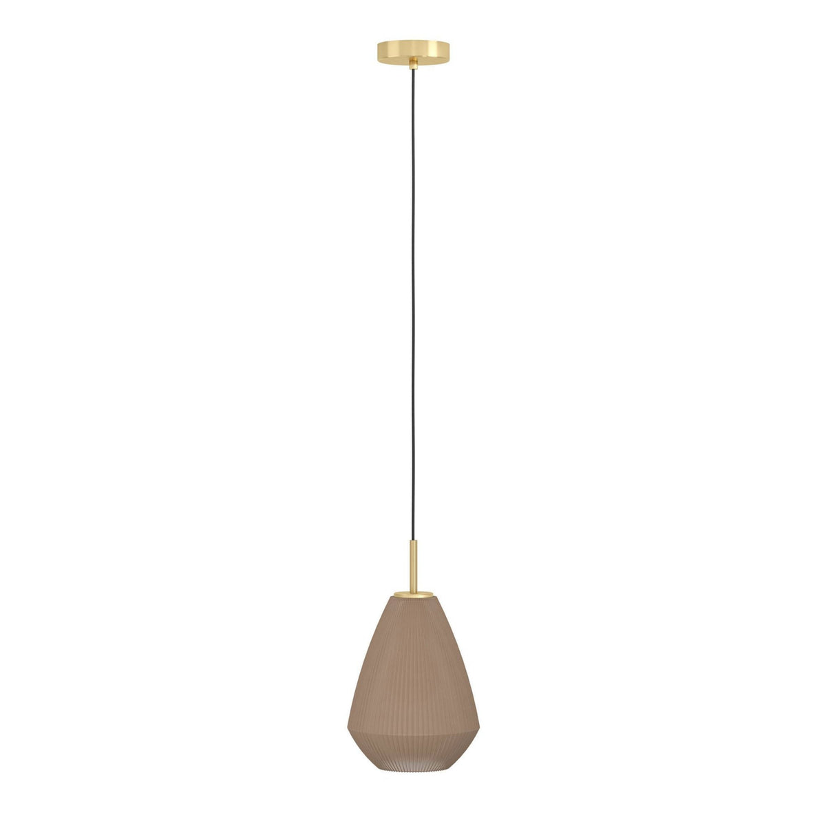 Caprarola Single Drop Pendant with Satin Sandy Coloured Glass Diffuser