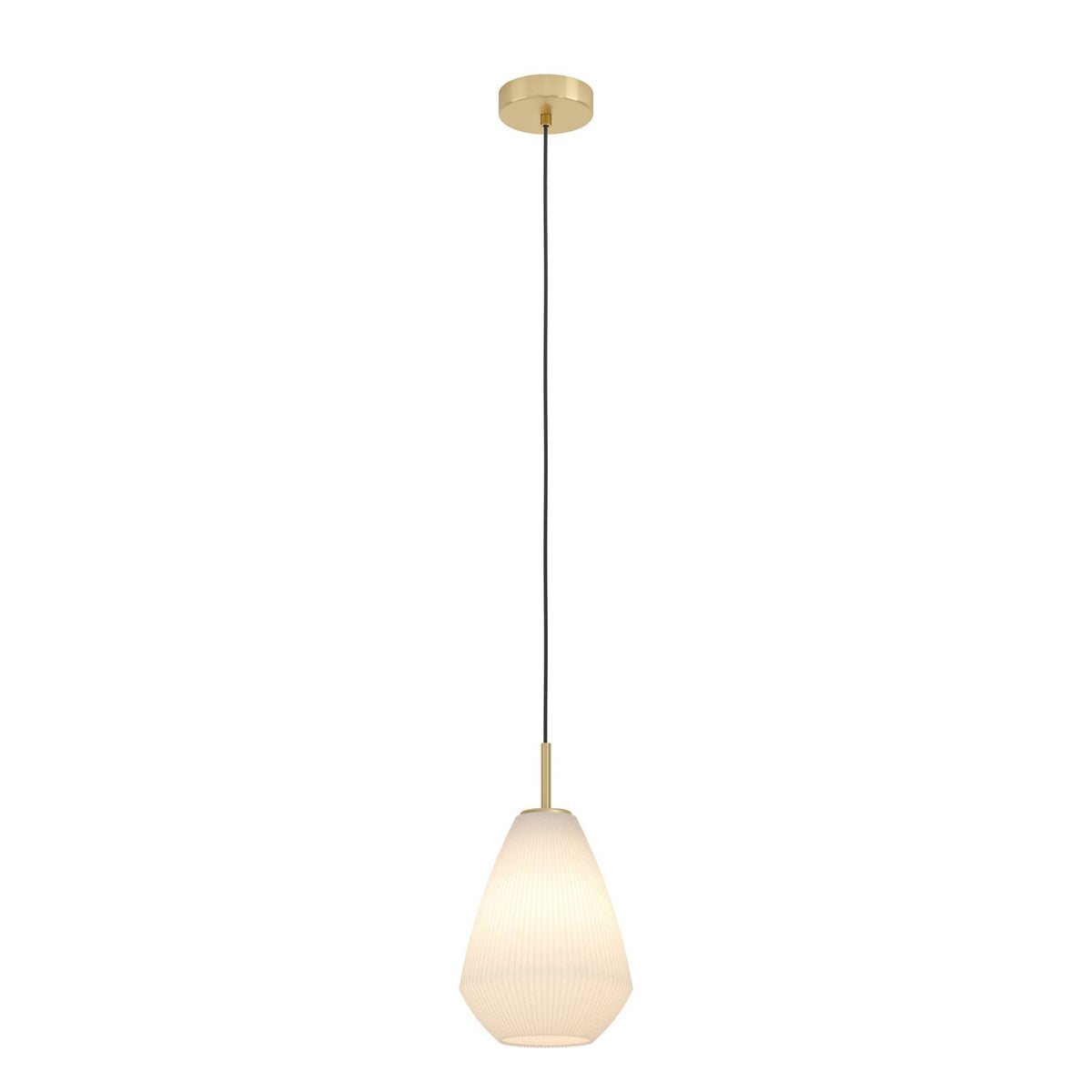 Caprarola Single Drop Pendant with Satin Sandy Coloured Glass Diffuser