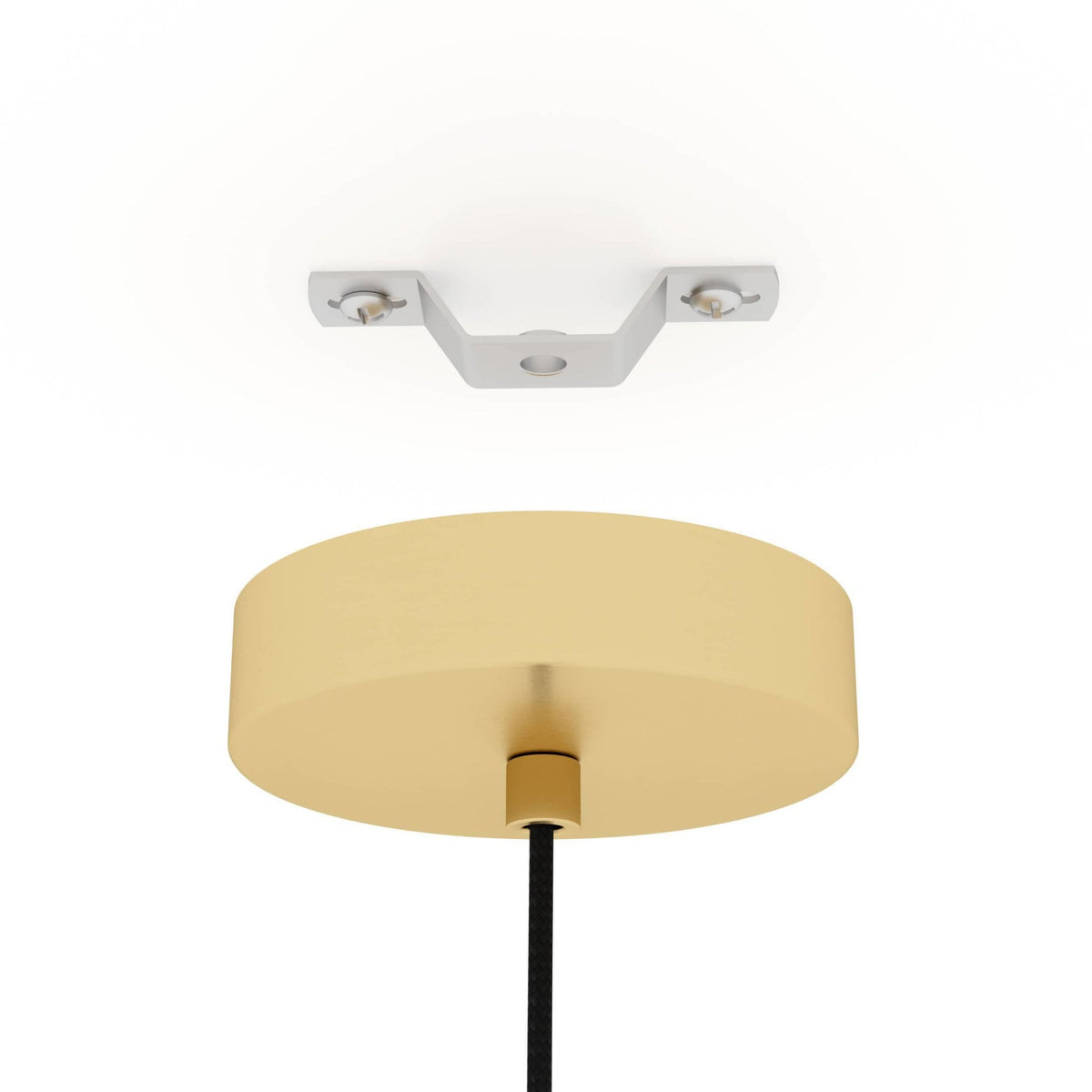 Caprarola Single Drop Pendant with Satin Sandy Coloured Glass Diffuser