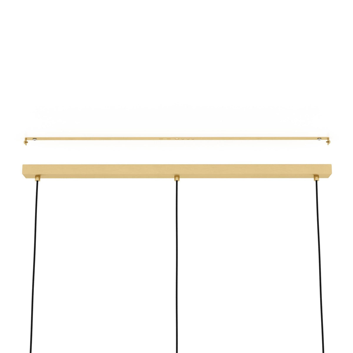 Caprarola Triple Drop Linear Pendant with Satin Sandy Coloured Glass Diffusers