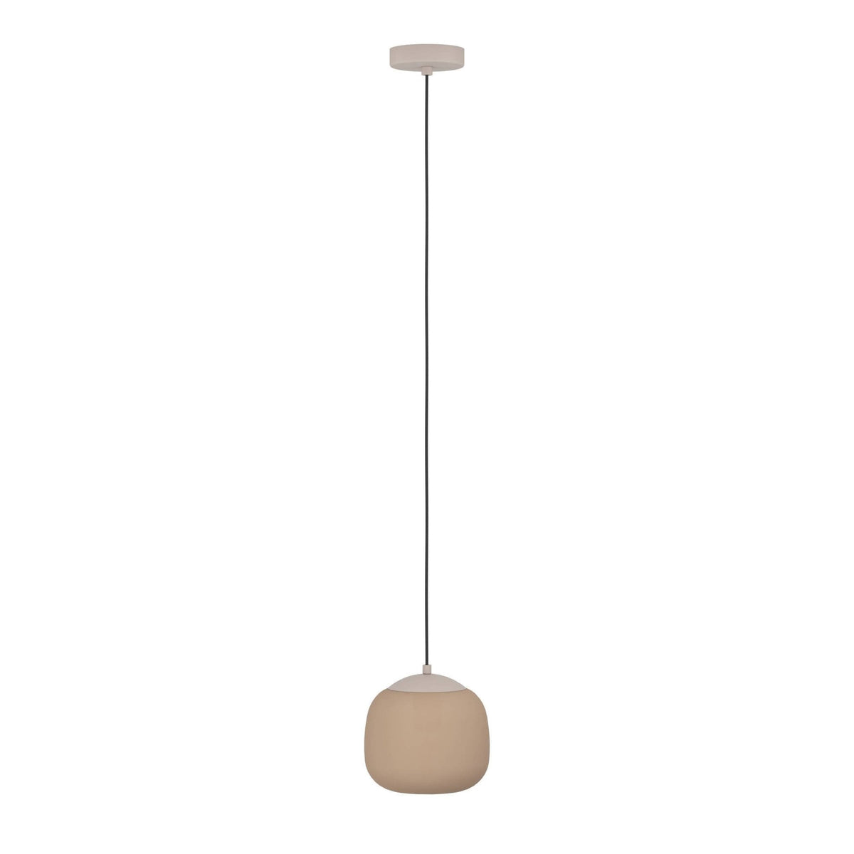 Cominio Single Drop Pendant in Taupe and Sandy Coloured Glass Diffuser