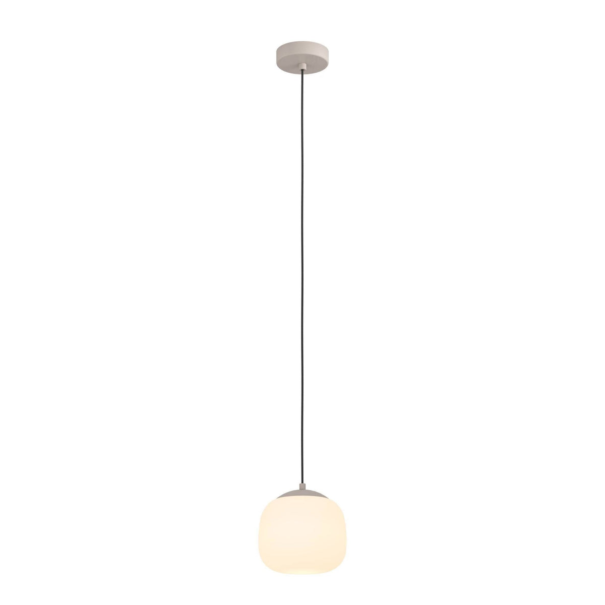 Cominio Single Drop Pendant in Taupe and Sandy Coloured Glass Diffuser