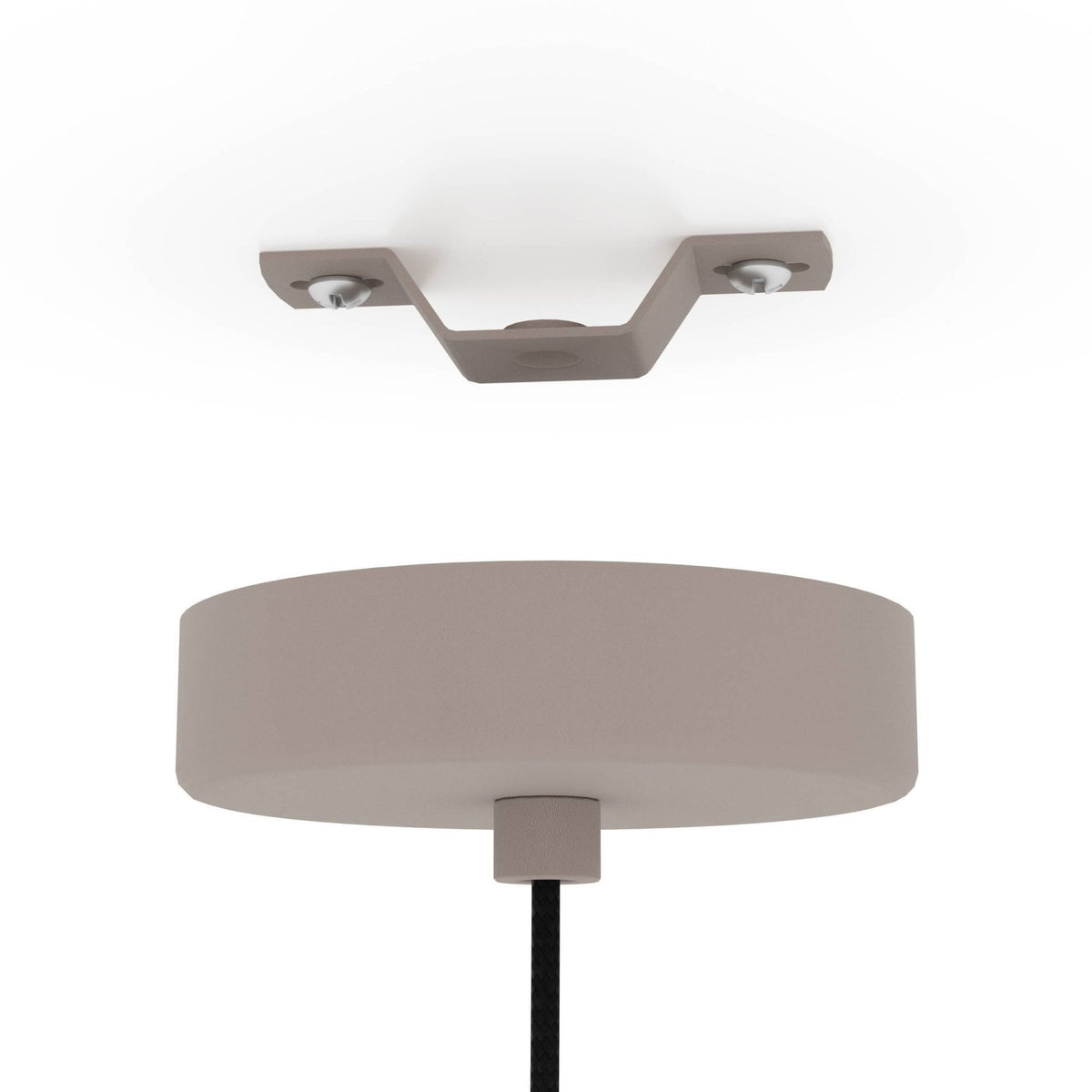 Cominio Single Drop Pendant in Taupe and Sandy Coloured Glass Diffuser