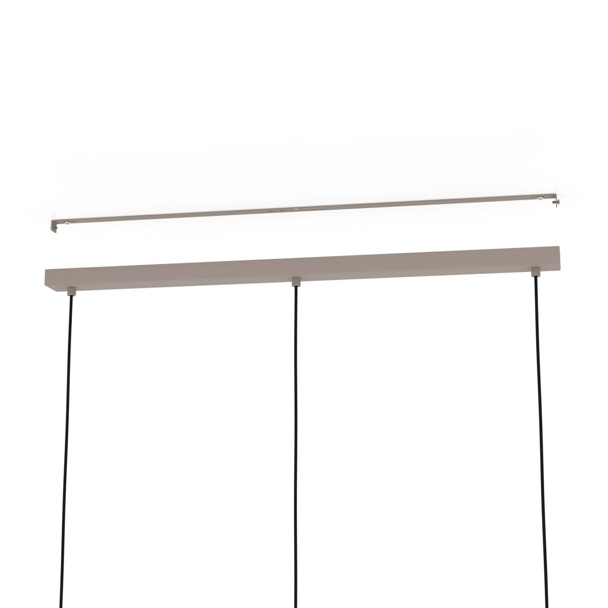Cominio Triple Drop Linear Pendant in Taupe and Sandy Coloured Glass Diffuser