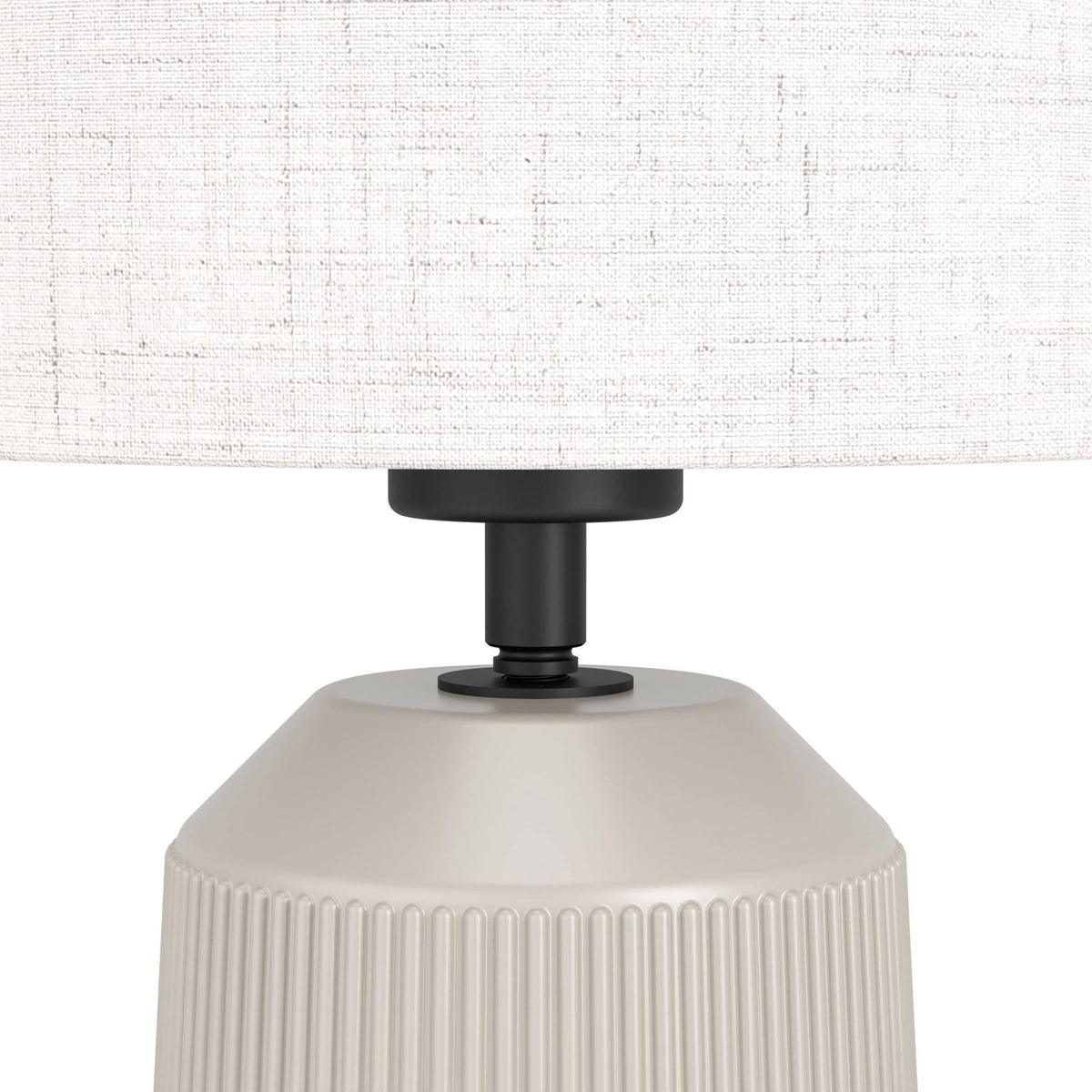 Capalbio Ceramic Table Lamp in a Sandy Finish with White Fabric Shade