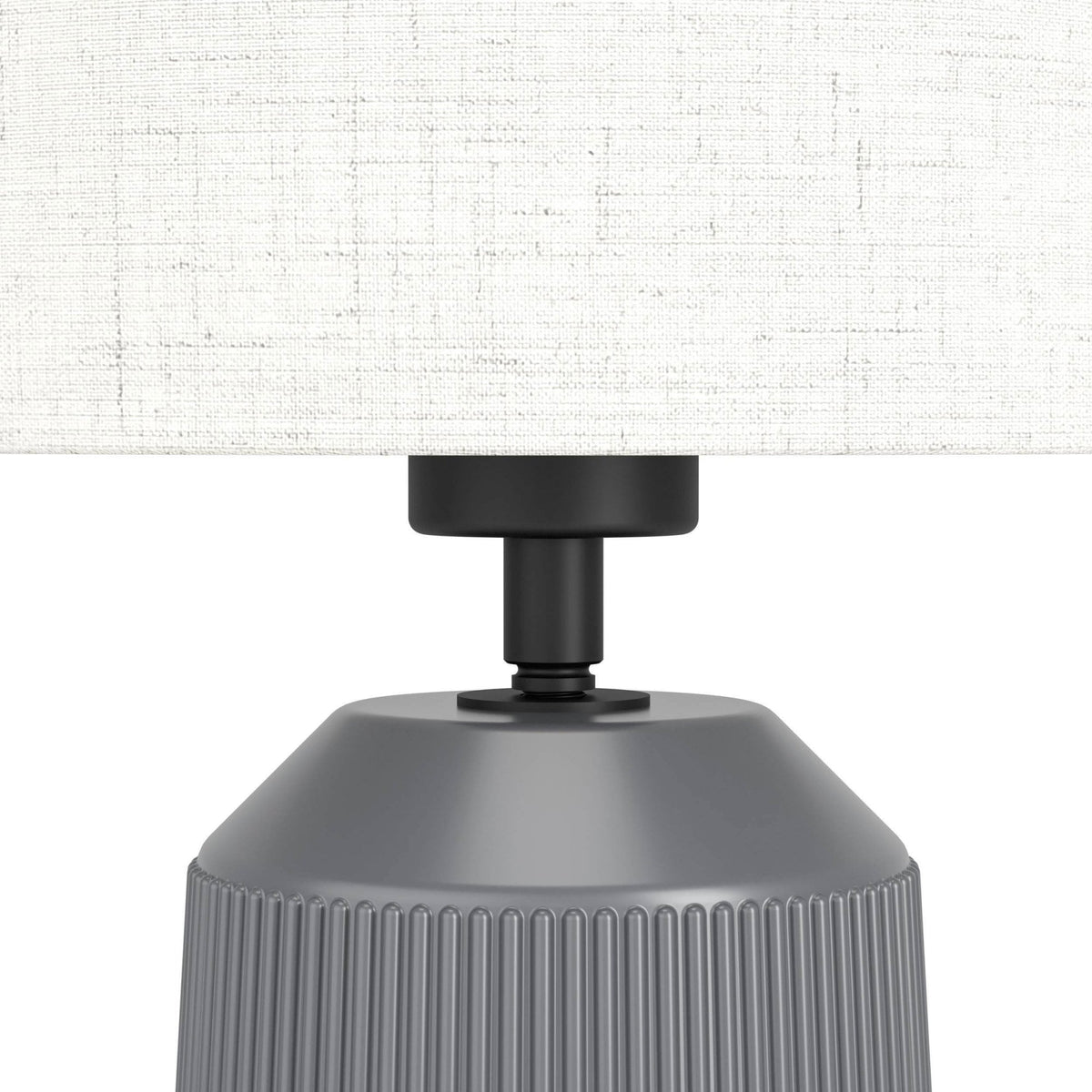 Capalbio Ceramic Table Lamp in a Grey Finish with Natural Linen Fabric Shade