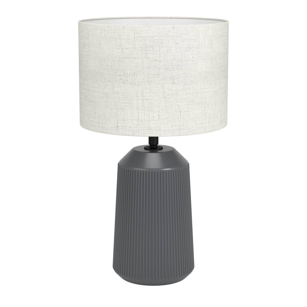 Capalbio Ceramic Table Lamp in a Grey Finish with Natural Linen Fabric Shade