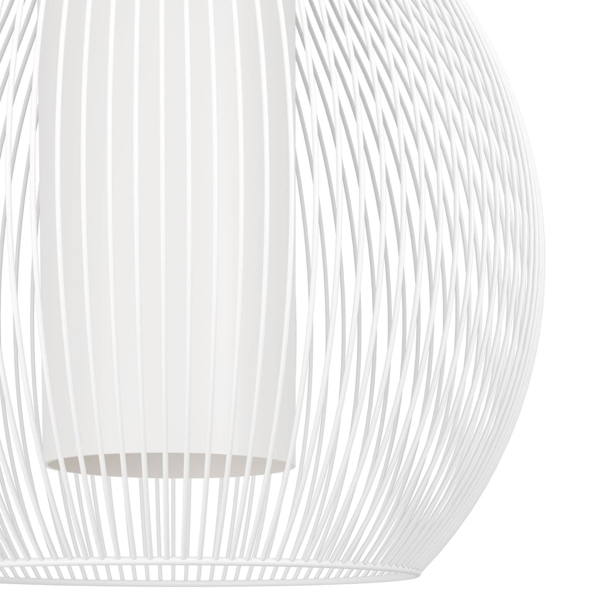 Razoni 325mm Single Drop Pendant in White with Inner White Glass Diffuser