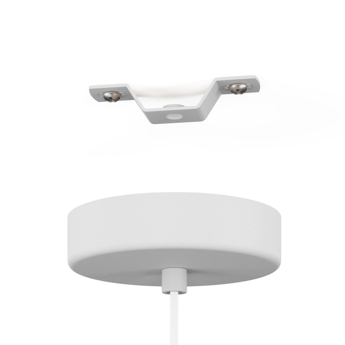 Razoni 325mm Single Drop Pendant in White with Inner White Glass Diffuser