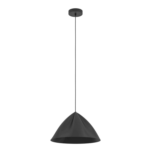 Podere Single Drop Pendant with a Black Steel Shade