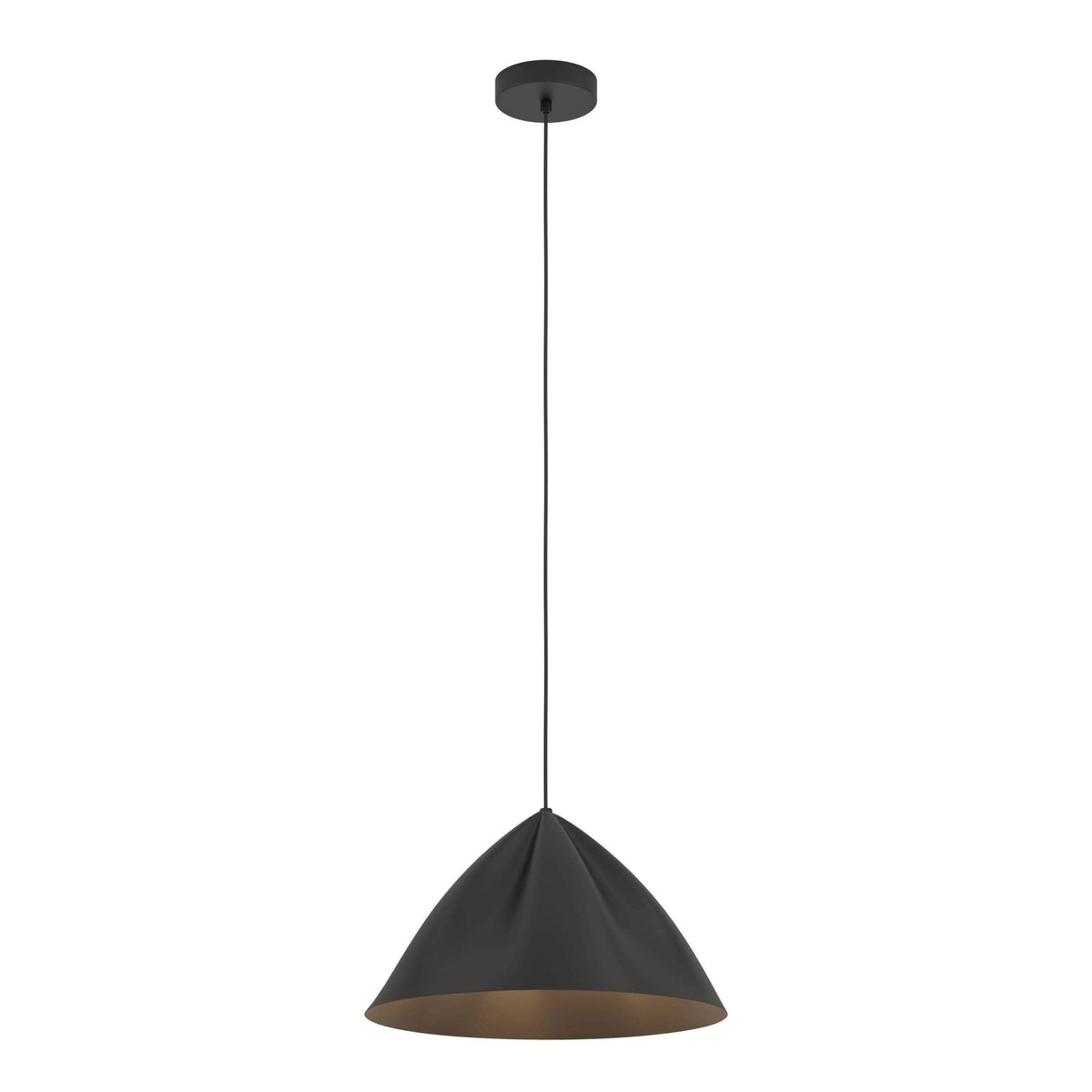 Podere Single Drop Pendant with a Black Steel Shade