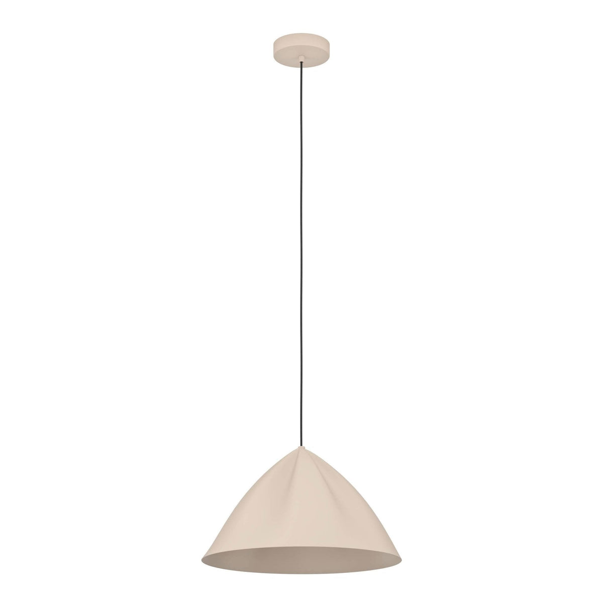 Podere Single Drop Pendant with a Sandy Steel Shade