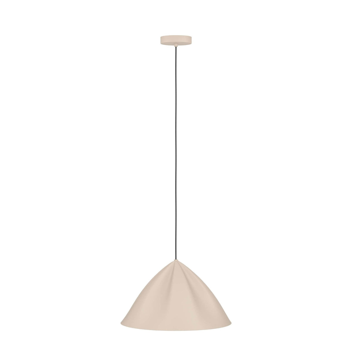 Podere Single Drop Pendant with a Sandy Steel Shade