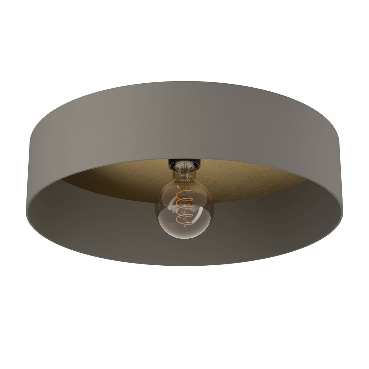 Duaia Ceiling Light in Grey with Reversible Plate either Wood Look or Brushed Brass