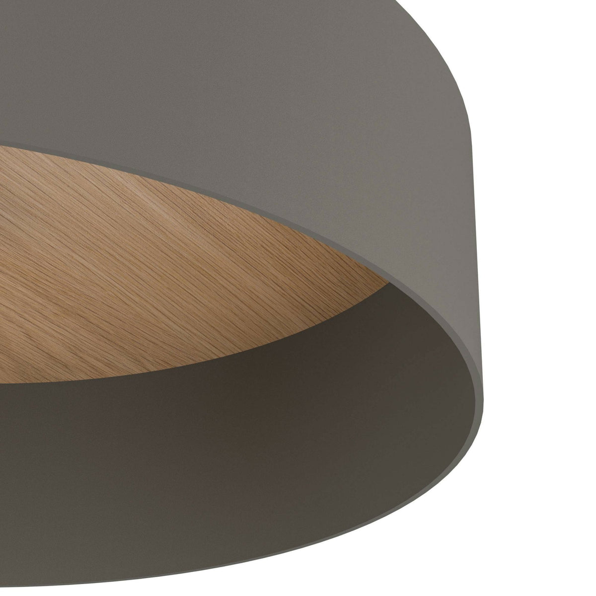 Duaia Ceiling Light in Grey with Reversible Plate either Wood Look or Brushed Brass