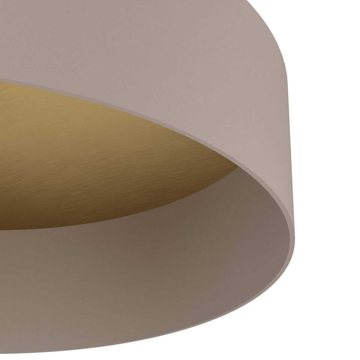 Duaia Ceiling Light in Taupe with Reversible Plate either Brushed Brass or Wood Look