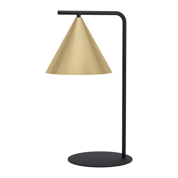 Narices Table Lamp in Black with Brushed Brass Shade with Gold Inner