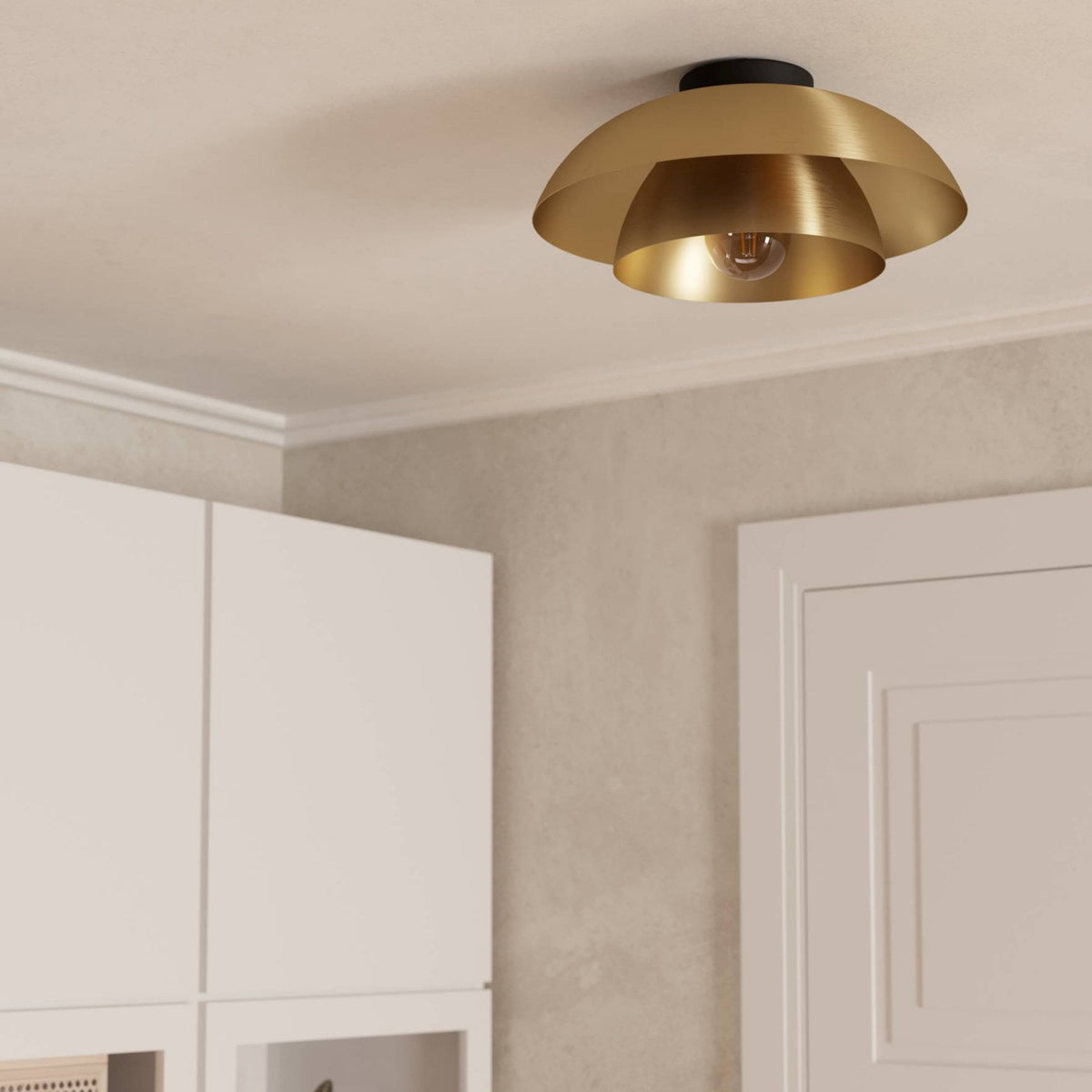 Cenciara Ceiling Light with Brushed Brass Steel Shades