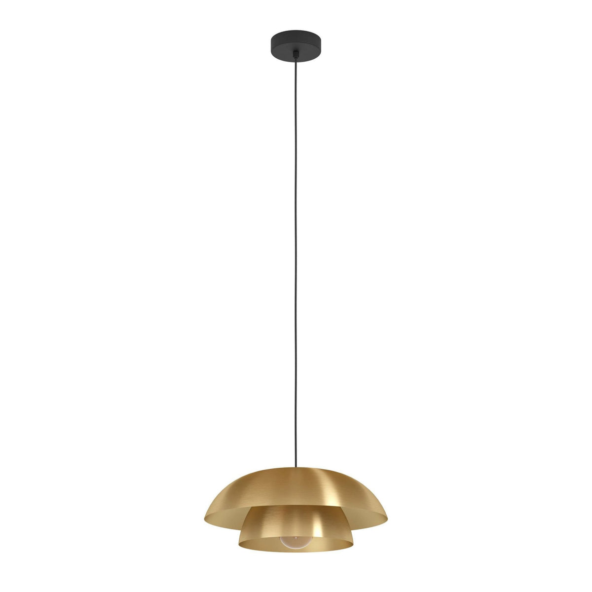 Cenciara Single Drop Pendant with Brushed Brass Steel Shades