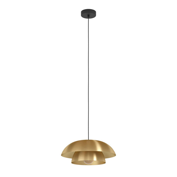 Cenciara Single Drop Pendant with Brushed Brass Steel Shades