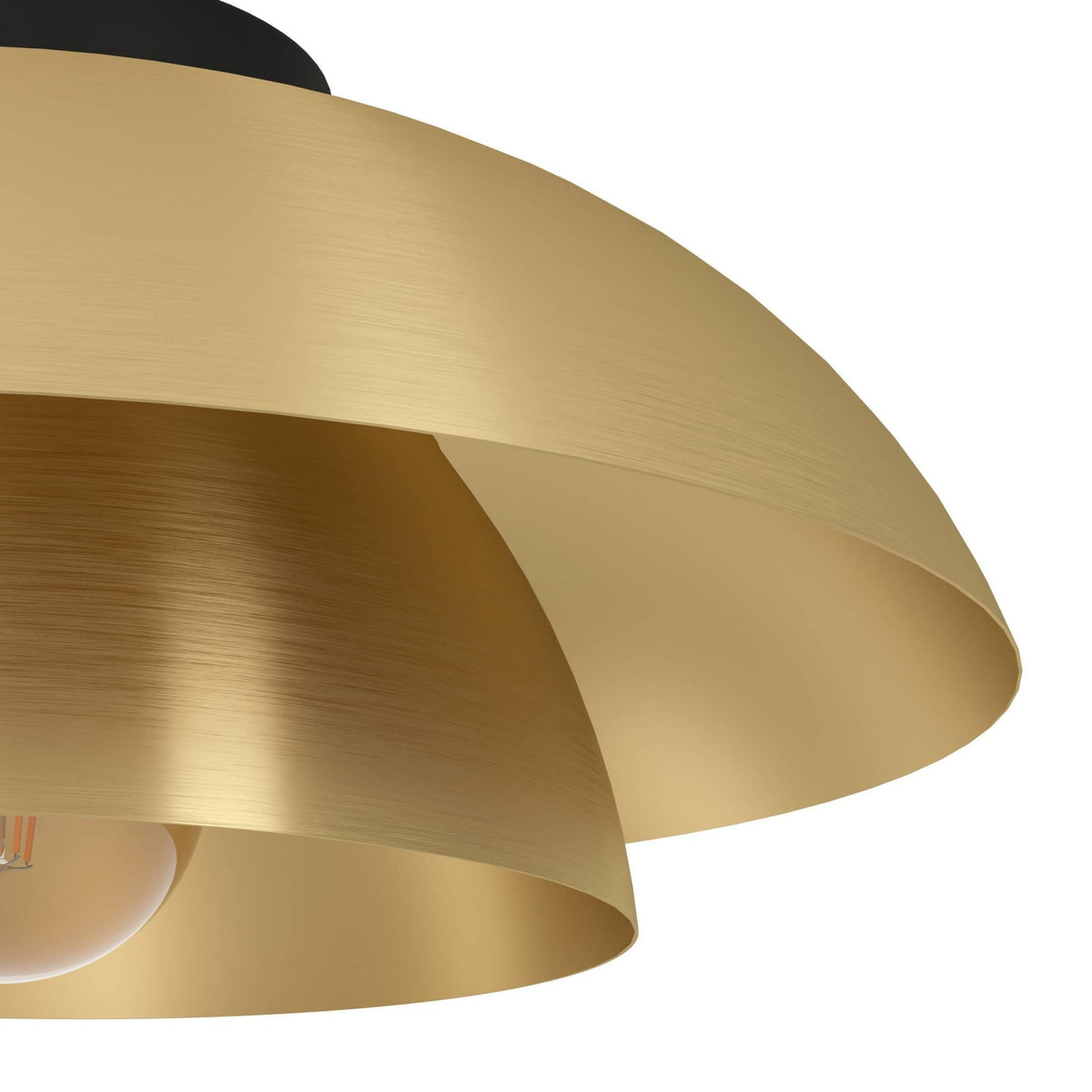 Cenciara Single Drop Pendant with Brushed Brass Steel Shades