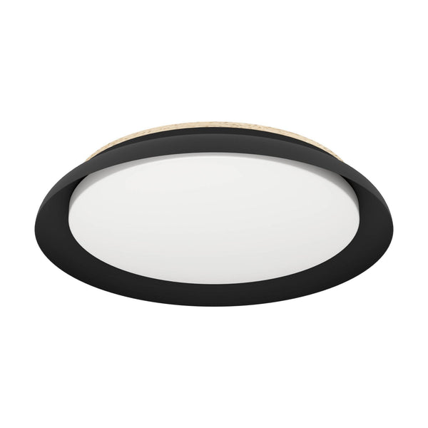 Penjamo 1 465mm 20w LED Ceiling Light in Black with White Diffuser