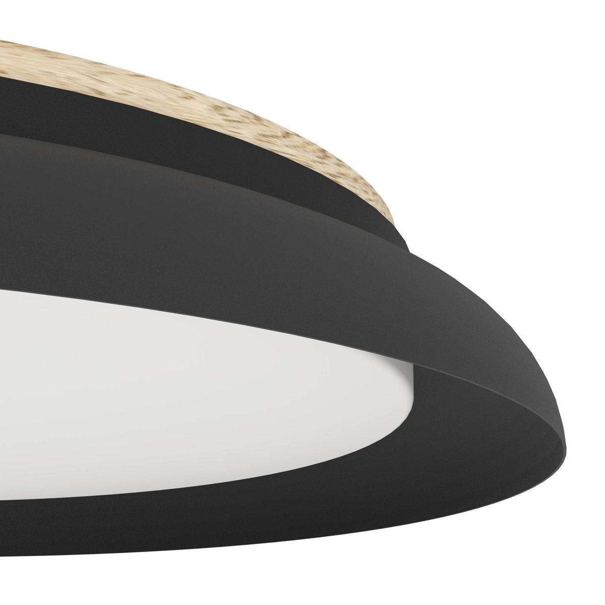 Penjamo 1 465mm 20w LED Ceiling Light in Black with White Diffuser