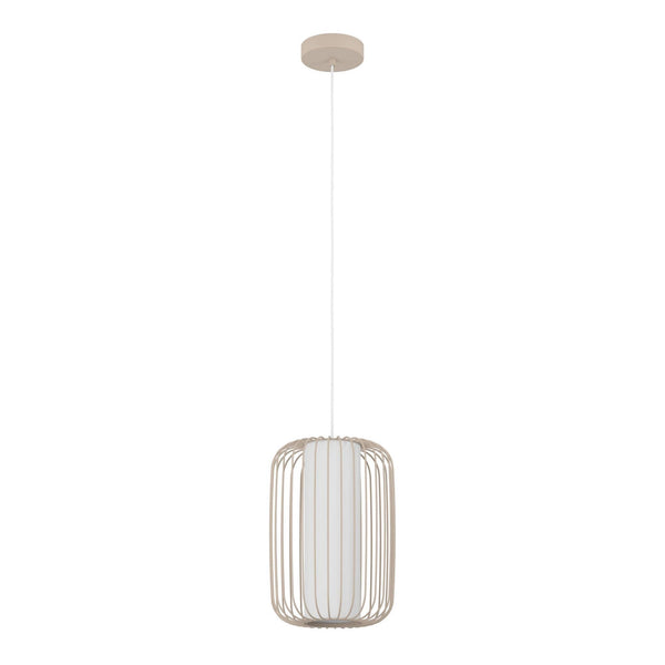Terrarosa 240mm Single Drop Pendant in Sand with Inner White Fabric Diffuser