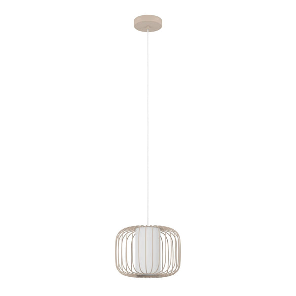 Terrarosa 285mm Single Drop Pendant in Sand with Inner White Fabric Diffuser