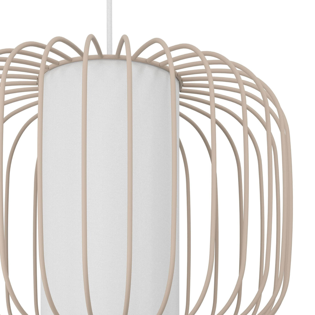 Terrarosa 285mm Single Drop Pendant in Sand with Inner White Fabric Diffuser