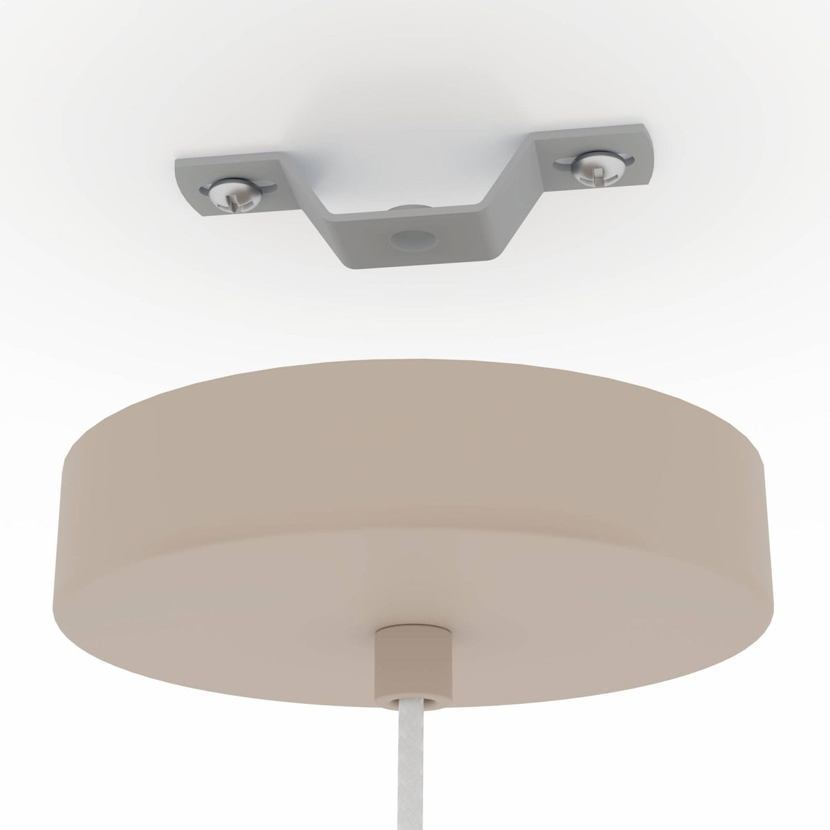 Terrarosa 285mm Single Drop Pendant in Sand with Inner White Fabric Diffuser