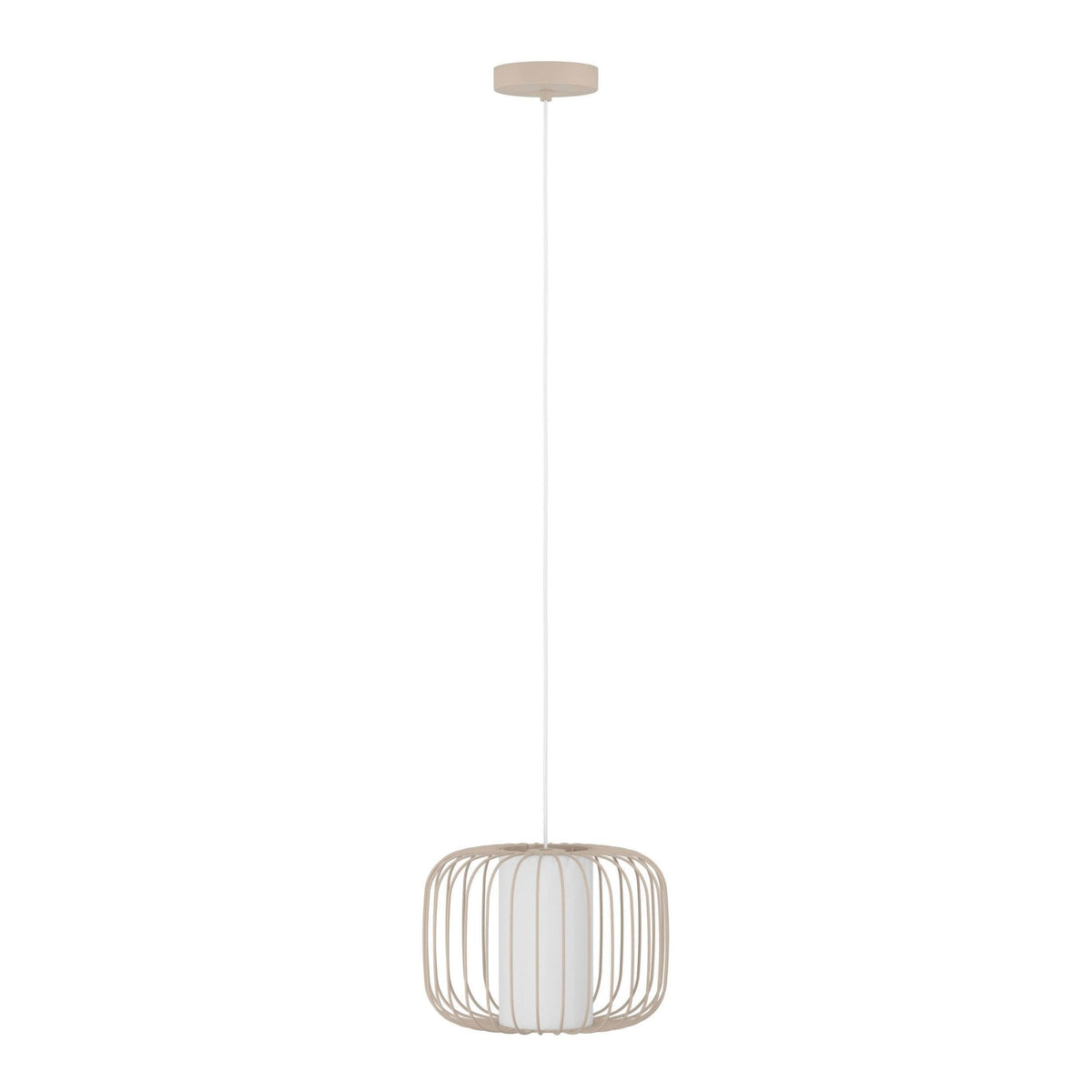 Terrarosa 285mm Single Drop Pendant in Sand with Inner White Fabric Diffuser