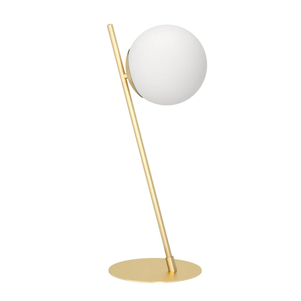 Rondo 4 Table Lamp in Brushed Brass with Matt Opal Glass Shade