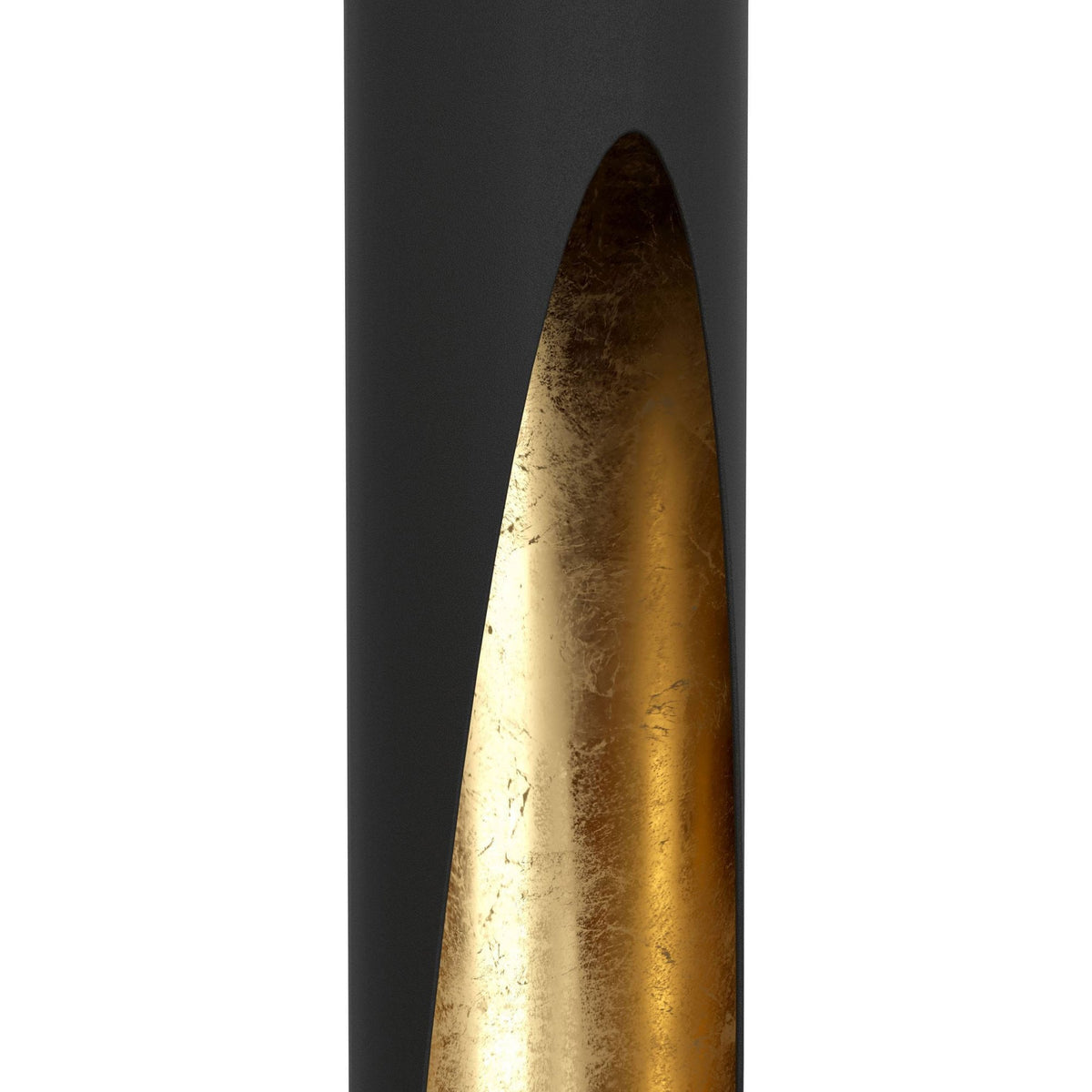 Barbotto Four Drop Linear Pendant in Black with Gold Inner Surfaces