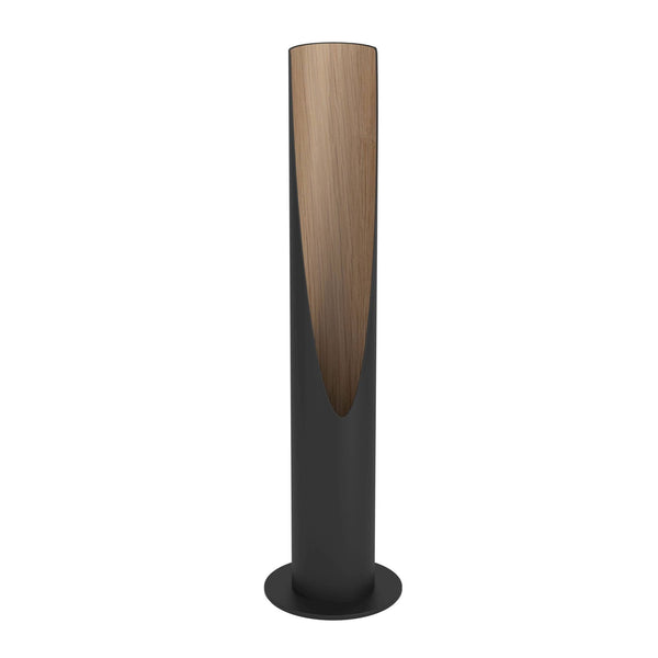 Barbotto Table Lamp in Black with Oak-Effect Inner Surface