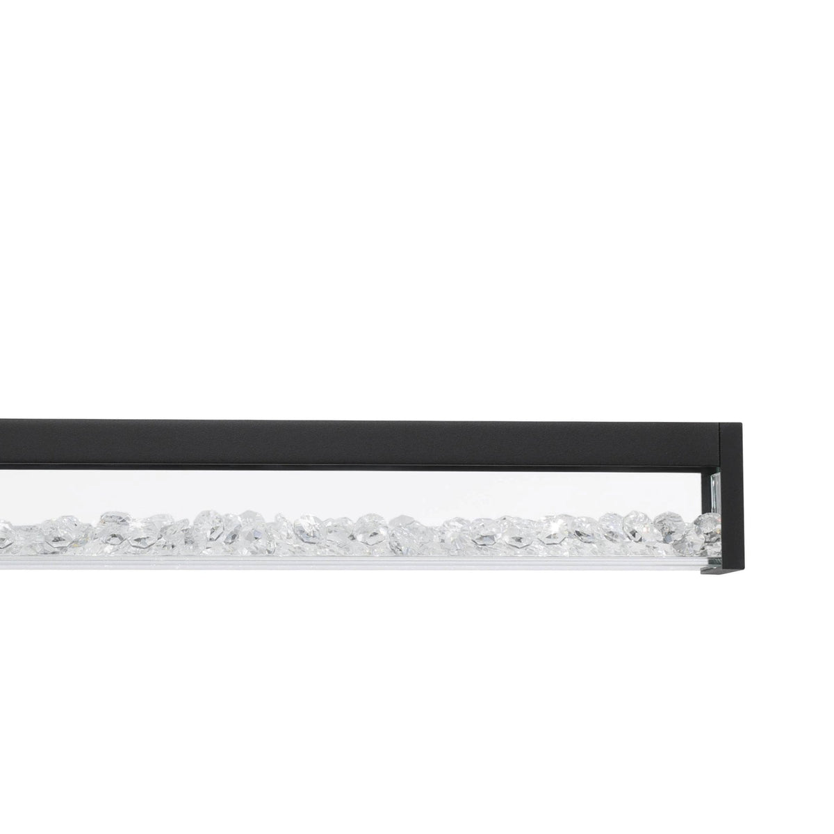 Cardito 1 LED Bar Pendant in Black with Clear Glass Crystal Design