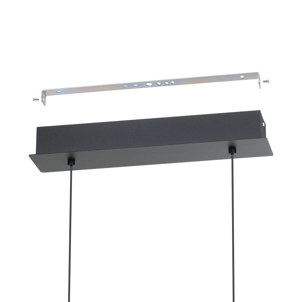 Cardito 1 LED Bar Pendant in Black with Clear Glass Crystal Design