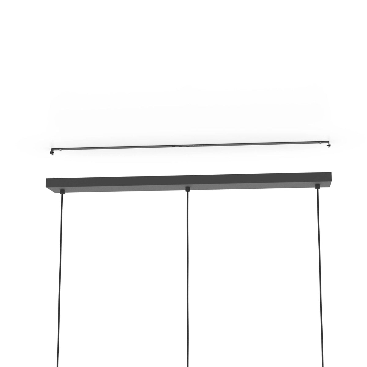 Ciudadela Triple Drop Linear Pendant in Brushed Brass with Inner White Fabric Diffusers