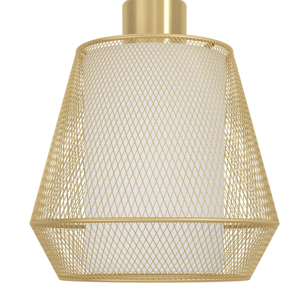 Ciudadela Table Lamp in Black with Brushed Brass Shade with Inner White Fabric Diffuser